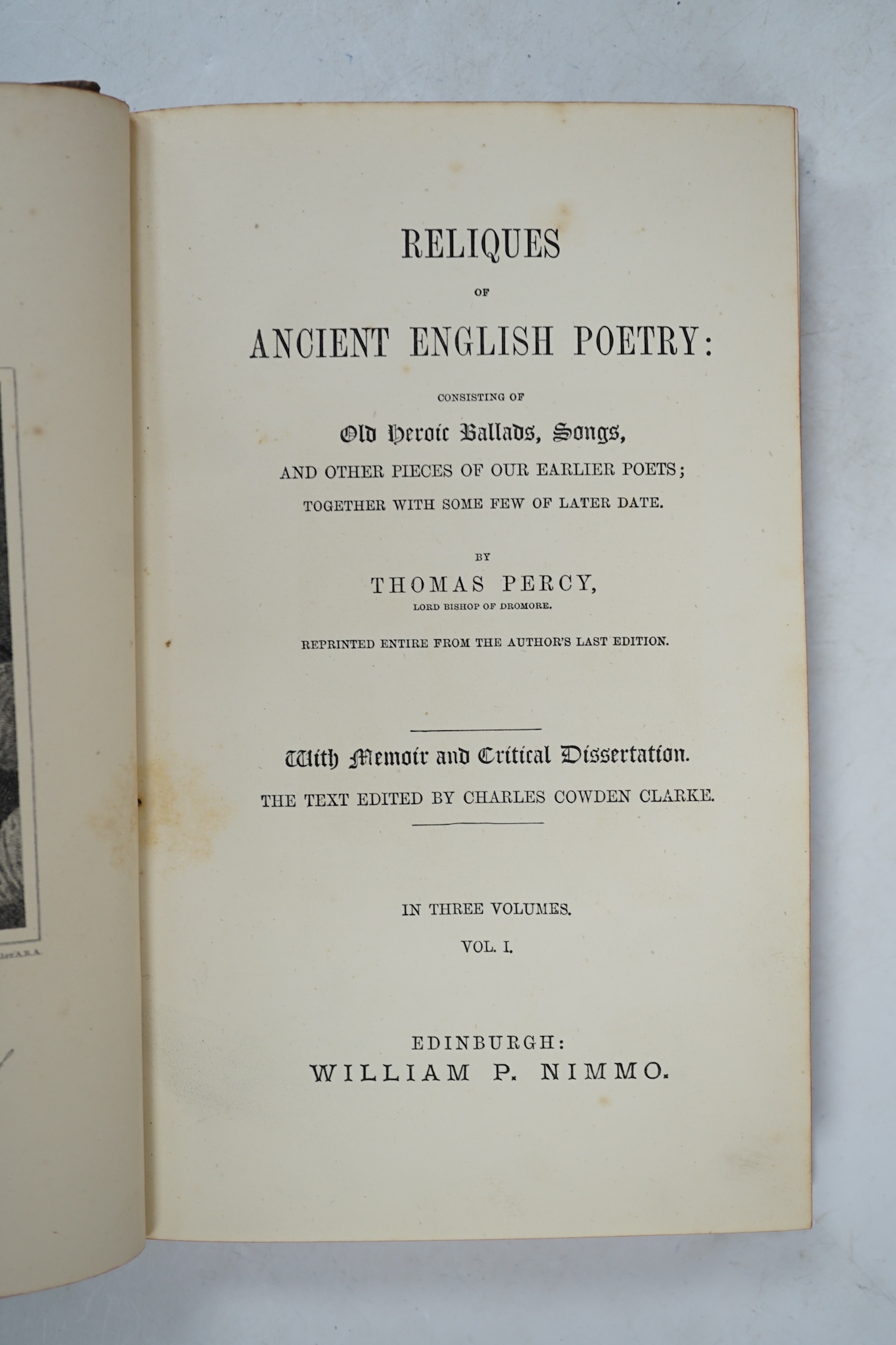 Bindings; Morton, John C. - Cyclopedia of Agriculture, 1863, 2 vols. Byron - Poetical Works, 1870. Spenser, E. -Works 1869. Imperial Dictionary 1850, vol II only. Goldsmith's Works 1854, 4vols, Godolphin School Prize. Di